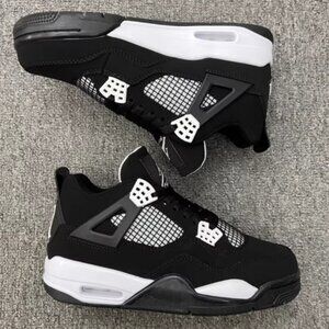 Nike Men's Black and White Sneakers with Red Accents